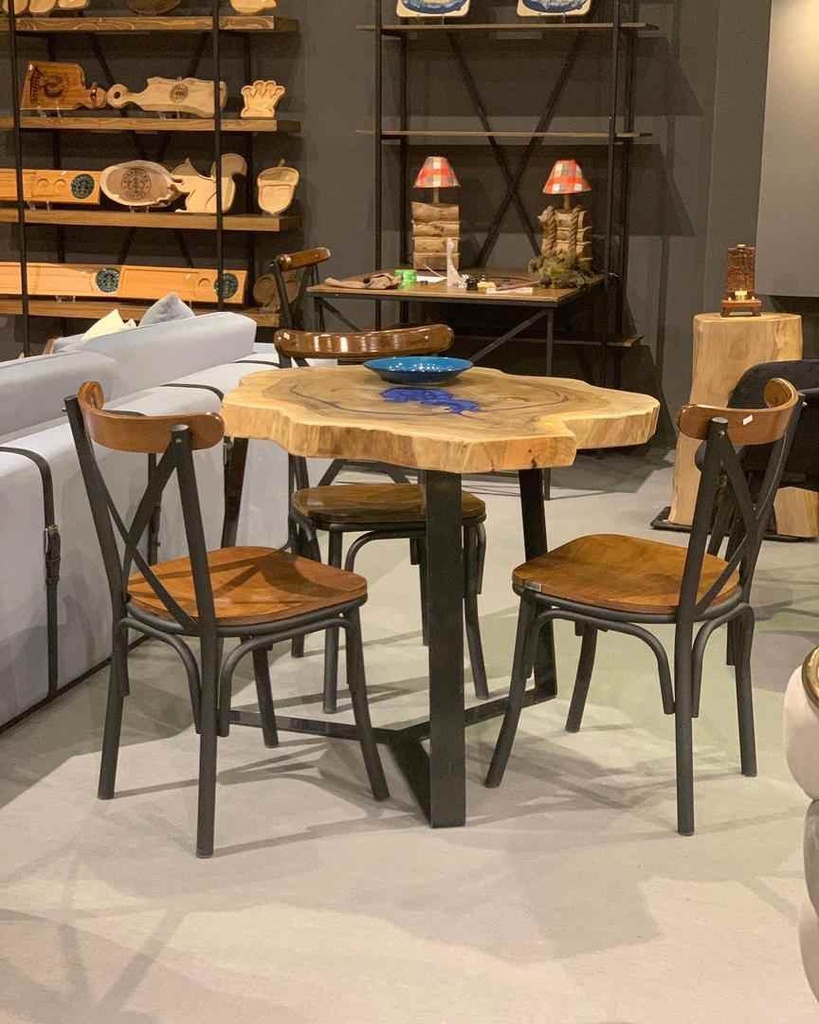 صندلی غذاخوری تونت مشکی گردویی