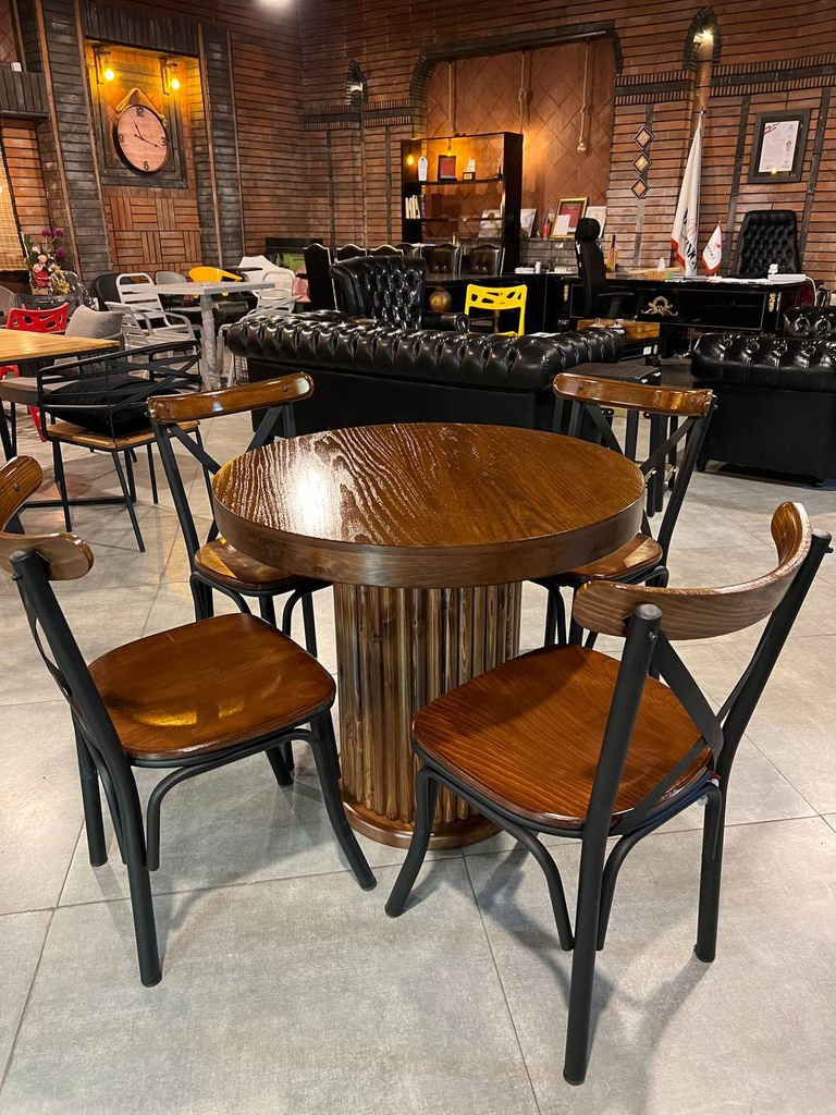 صندلی غذاخوری تونت مشکی گردویی