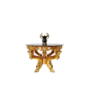 میز غذاخوری ماندگار شاهکار گرد 4 نفره صفحه شیشه