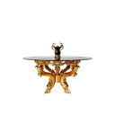 میز غذاخوری ماندگار شاهکار گرد 8 نفره صفحه شیشه