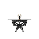 میز غذاخوری ماندگار شاهکار گرد 8 نفره صفحه شیشه