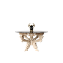 میز غذاخوری ماندگار شاهکار گرد 6 نفره صفحه شیشه