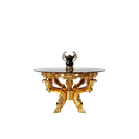 میز غذاخوری ماندگار شاهکار گرد 6 نفره صفحه شیشه