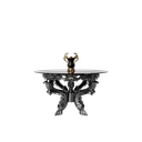 میز غذاخوری ماندگار شاهکار گرد 6 نفره صفحه شیشه