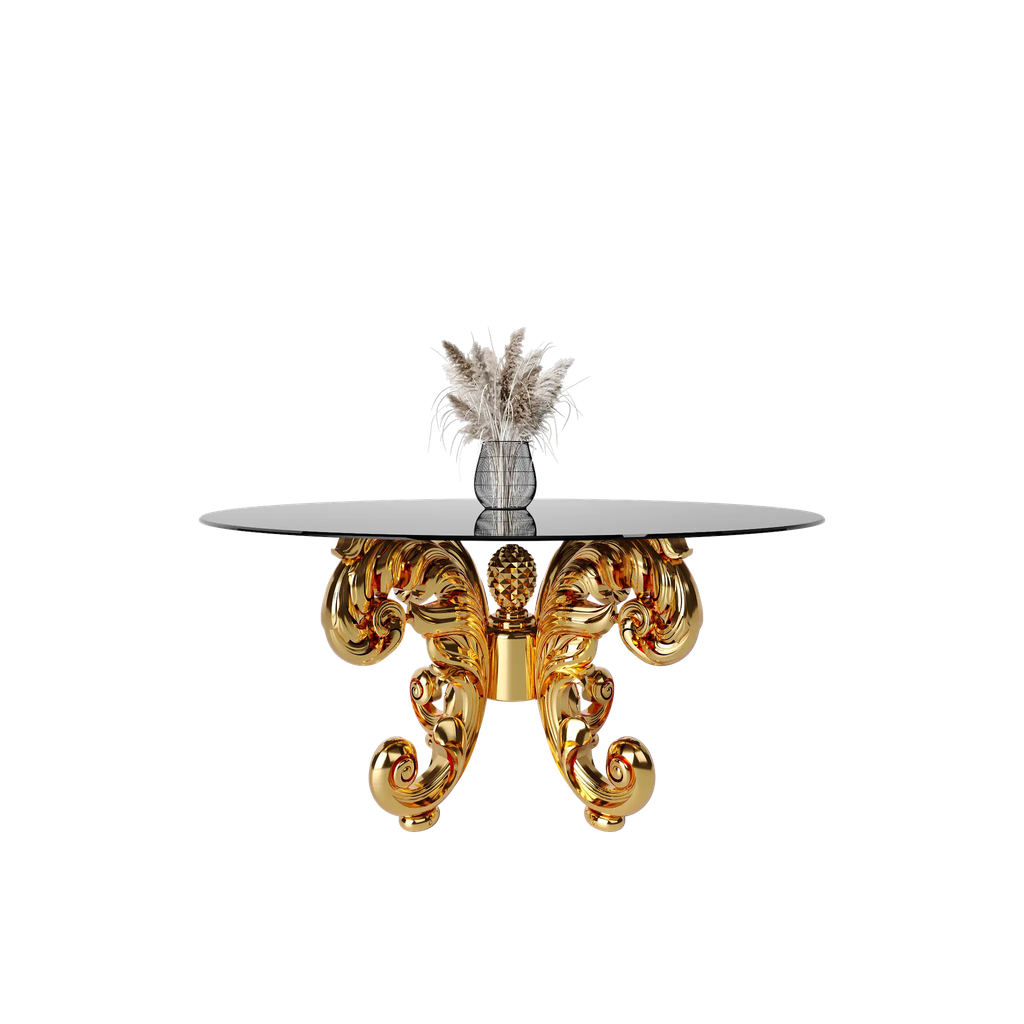 میز غذاخوری گرد 8 نفره نیلا شیشه سفید