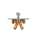 میز غذاخوری گرد 8 نفره نیلا شیشه سفید