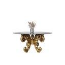 میز غذاخوری گرد 8 نفره نیلا شیشه سفید