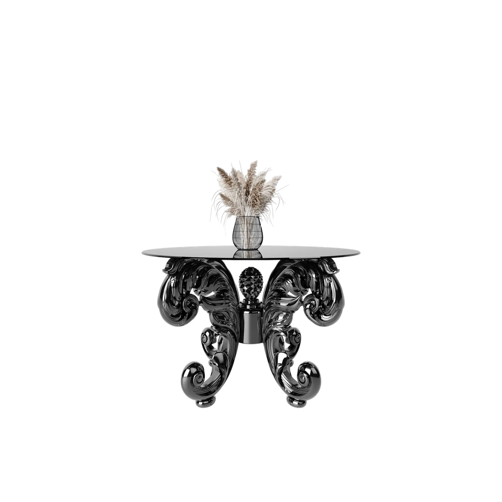 میز غذاخوری گرد مدرنیکا نیلا 4 نفره شیشه سفید