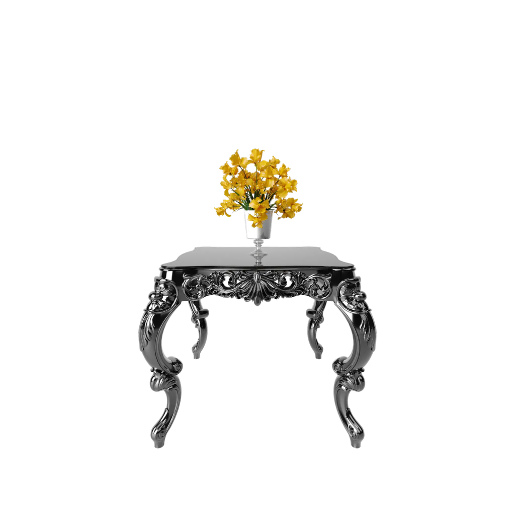 میز غذاخوری مربع آمور  صفحه شیشه چاپی 8 میل