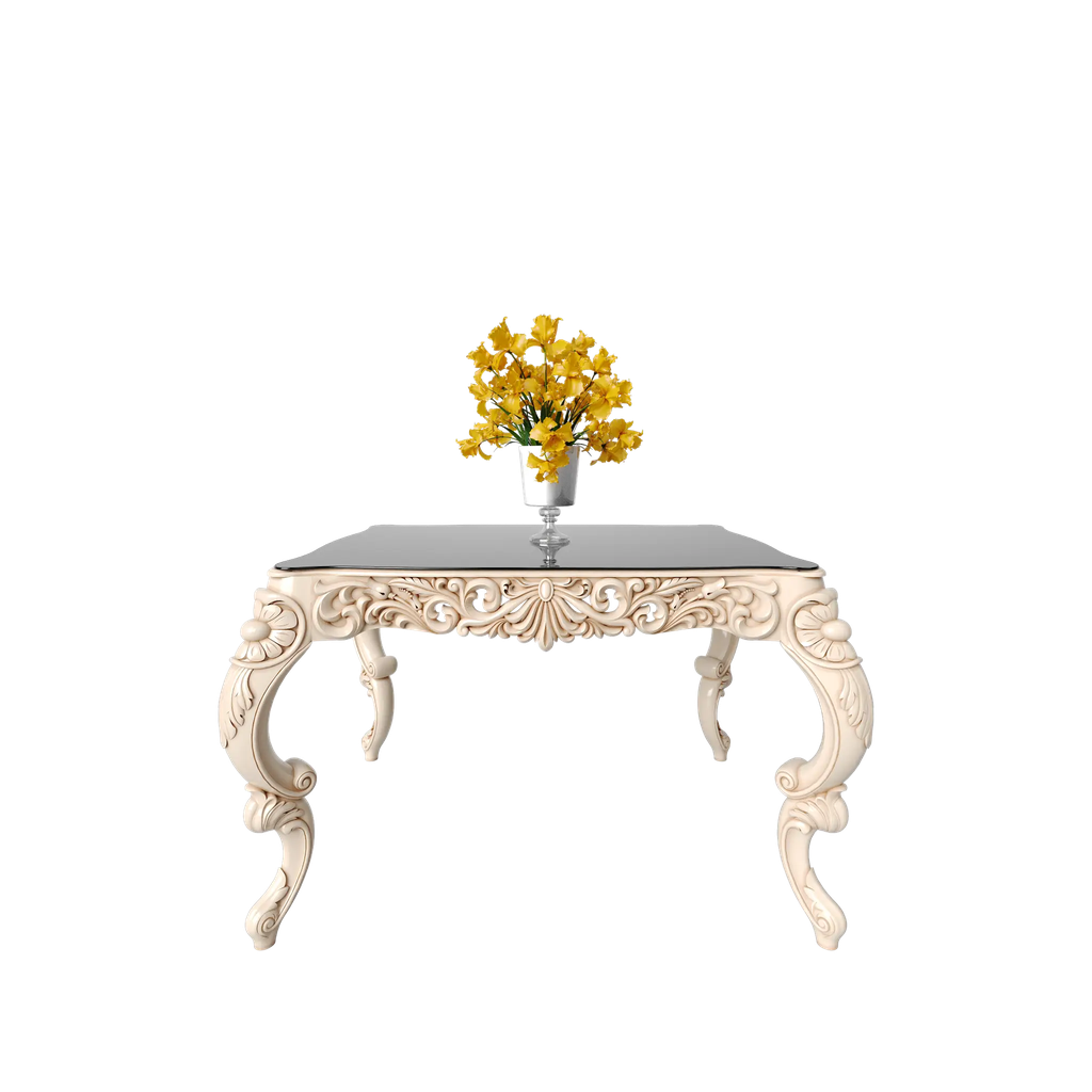 میز غذاخوری مستطیل 4 نفره  آمور  صفحه شیشه چاپی 8 میل