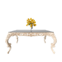 میز غذاخوری ماندگار آمور مستطیل 6 نفره صفحه mdf و شیشه