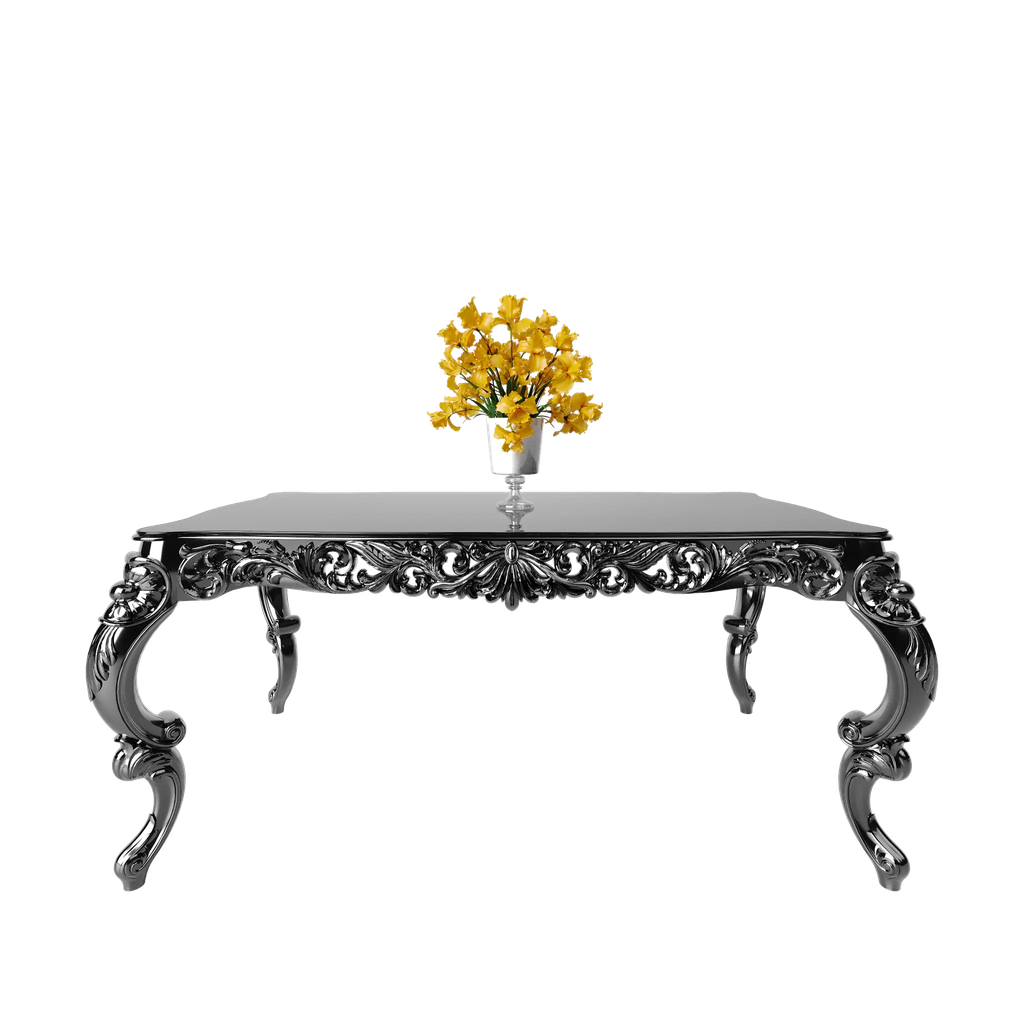 میز غذاخوری ماندگار آمور مستطیل 6 نفره صفحه mdf و شیشه