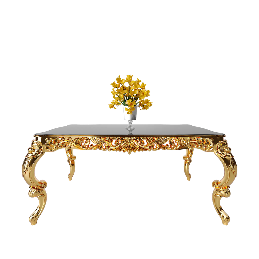 میز غذاخوری ماندگار آمور مستطیل 6 نفره صفحه mdf و شیشه