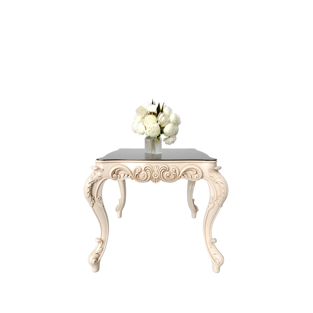 میز غذاخوری ماندگار روبینا مربع صفحه شیشه چاپی 8 میل