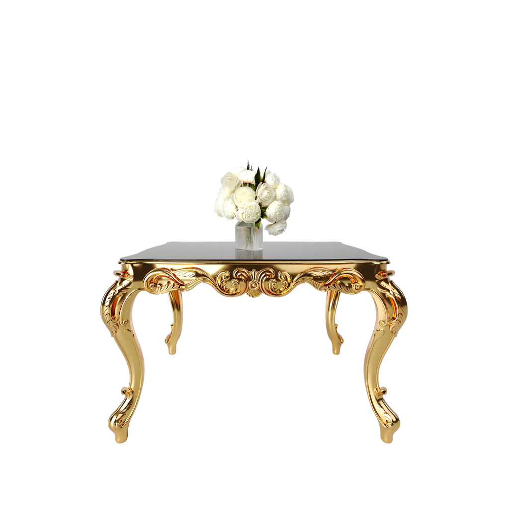 میز غذاخوری ماندگار روبینا مستطیل 4 نفره صفحه شیشه چاپی 8 میل