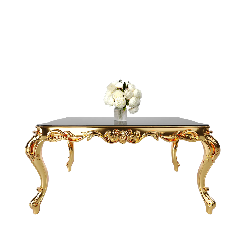 میز غذاخوری ماندگار روبینا مستطیل 6 نفره صفحه شیشه چاپی 8 میل