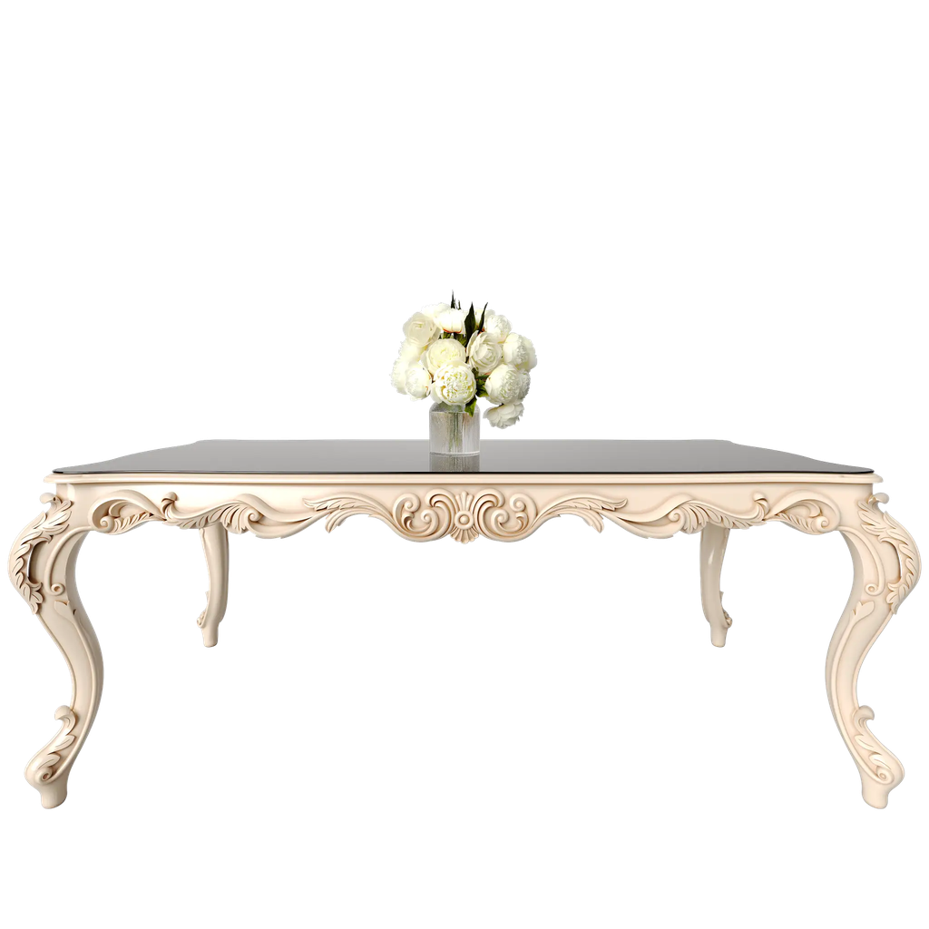 میز غذاخوری ماندگار روبینا مستطیل 8 نفره صفحه شیشه چاپی 8 میل