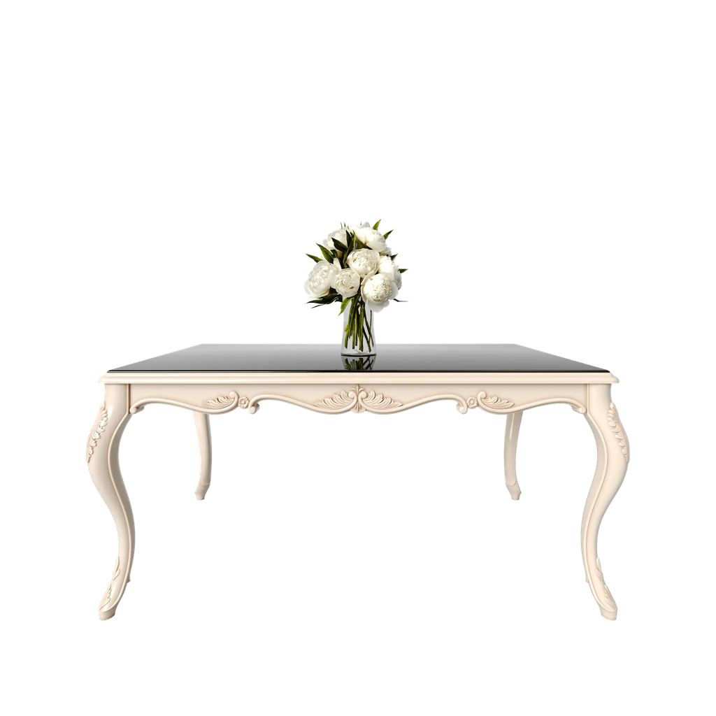 میز غذاخوری ماندگار نگار مستطیل 6 نفره صفحه mdf و شیشه