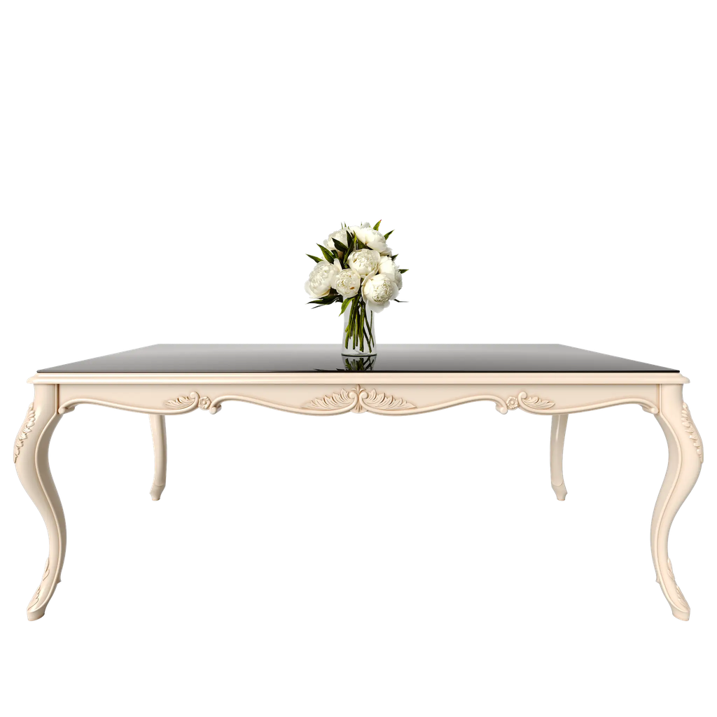 میز غذاخوری ماندگار نگار مستطیل 8 نفره صفحه mdf و شیشه