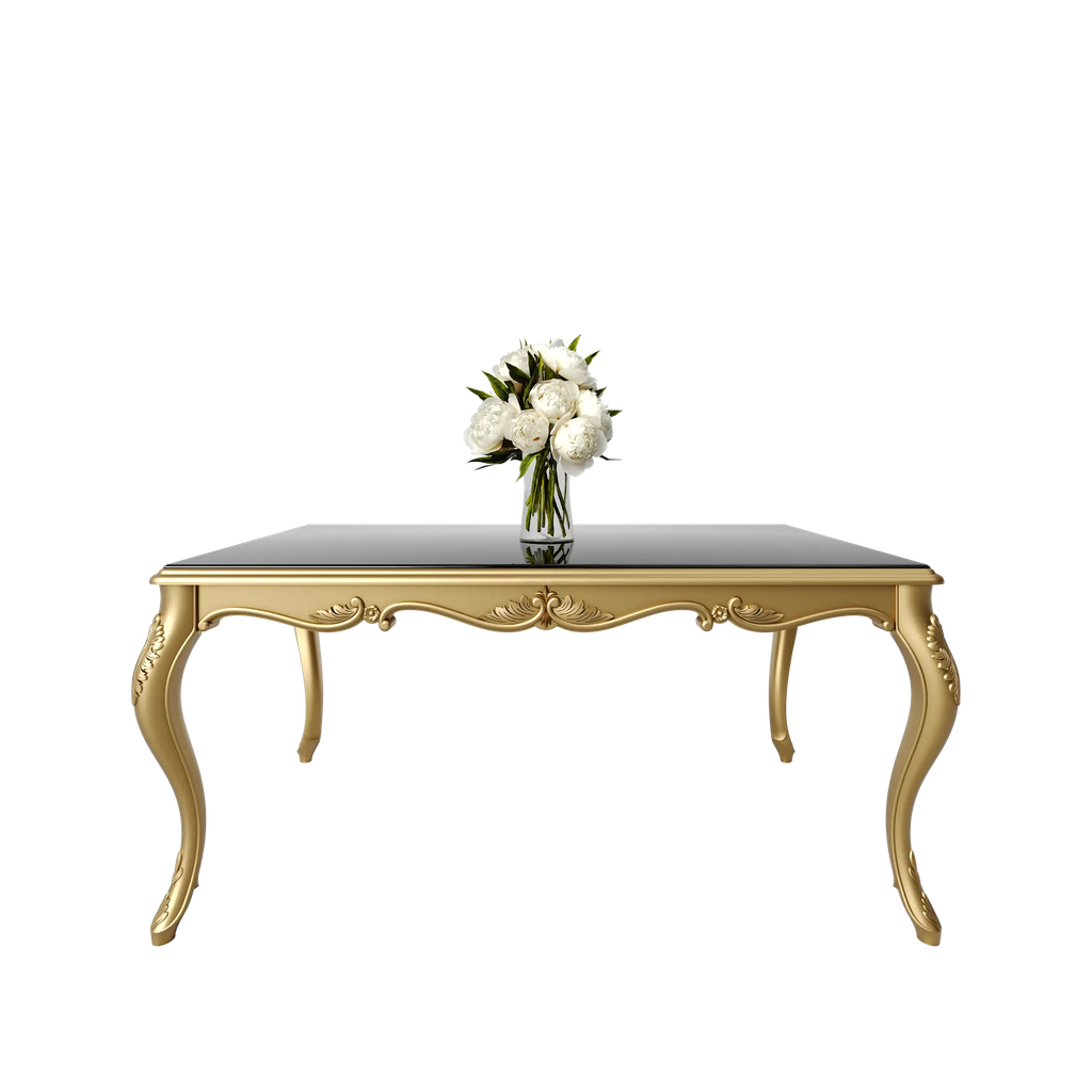 میز غذاخوری نگار ماندگار مستطیل 6 نفره صفحه شیشه چاپی 8 میل