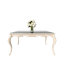 میز غذاخوری نگار ماندگار مستطیل 6 نفره صفحه شیشه چاپی 8 میل