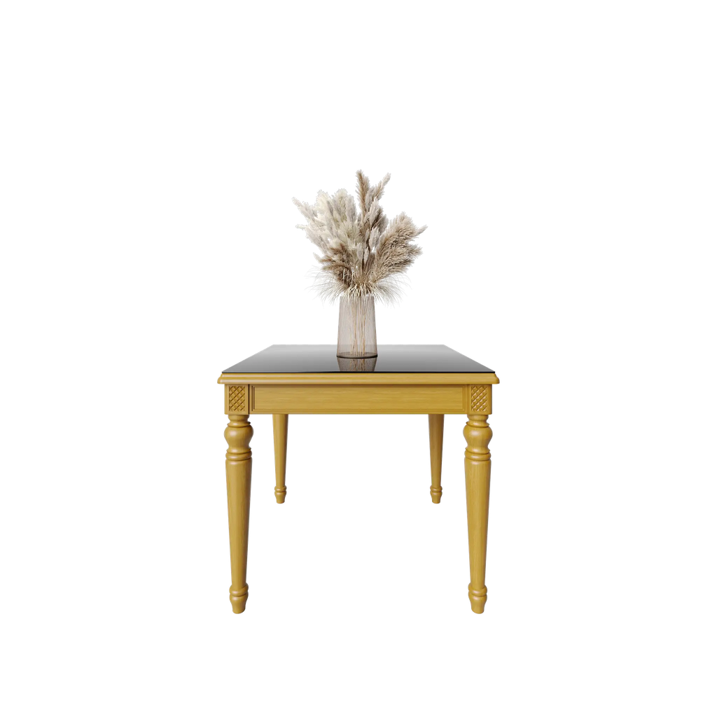 میز غذاخوری ماندگار نگین مربع صفحه mdf و شیشه