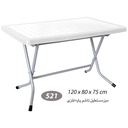 میز مستطیل پایه فلزی تاشو حصیری ناصر 521