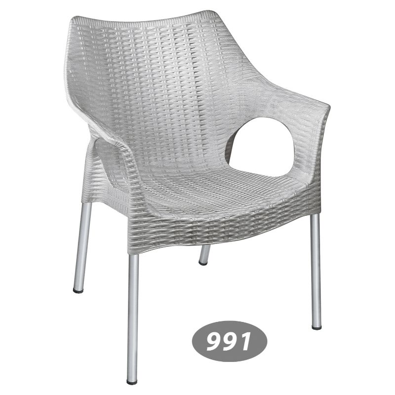 صندلی دسته دار  پایه فلزی حصیری ناصر 991