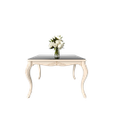 میز غذاخوری مستطیل نگار 4 نفره صفحه mdf و شیشه