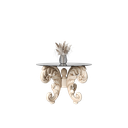 میز غذاخوری گرد نیلا 4 نفره شیشه سفید