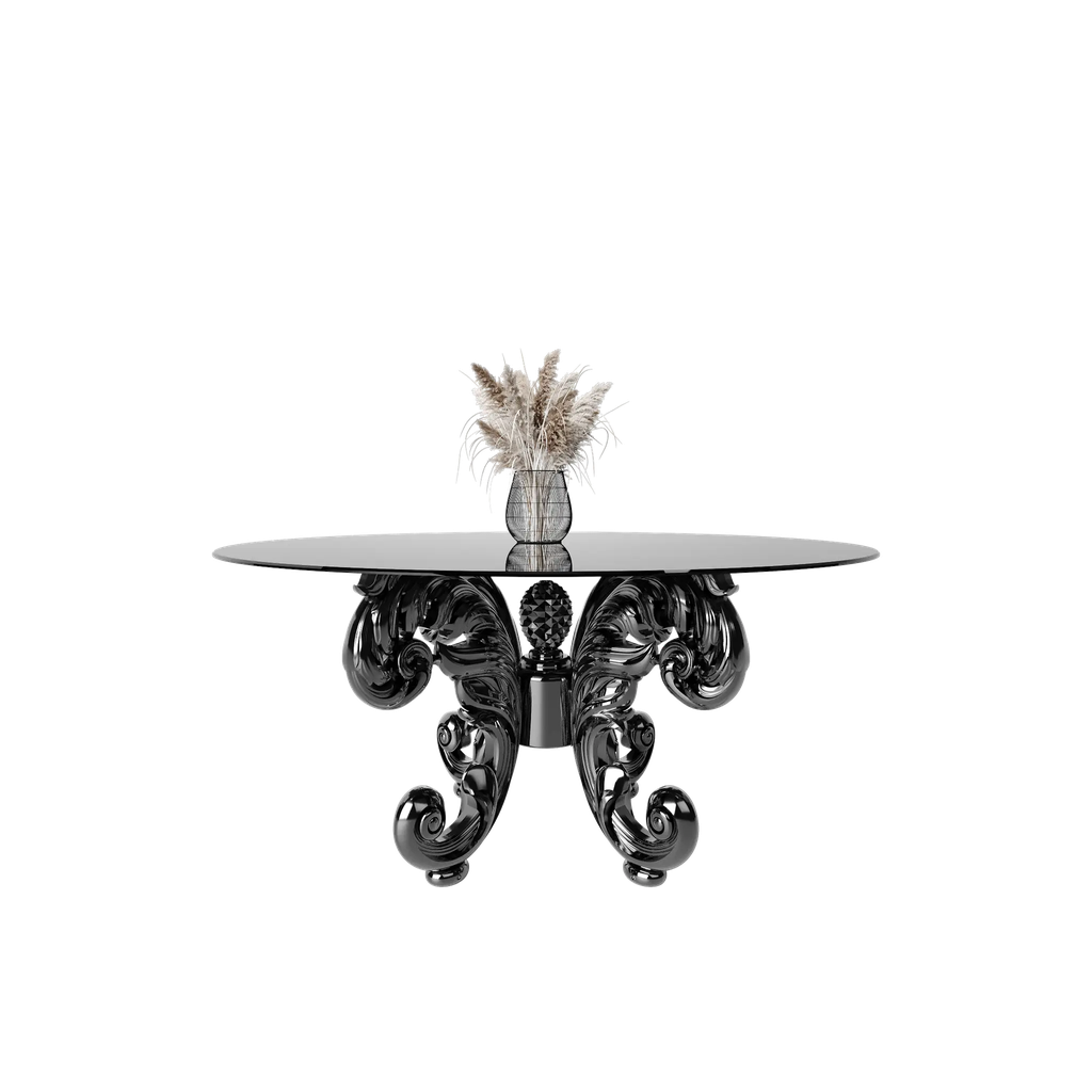 میز غذاخوری نیلا گرد 8 نفره شیشه سفید