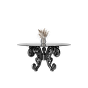 میز غذاخوری نیلا گرد 8 نفره شیشه سفید