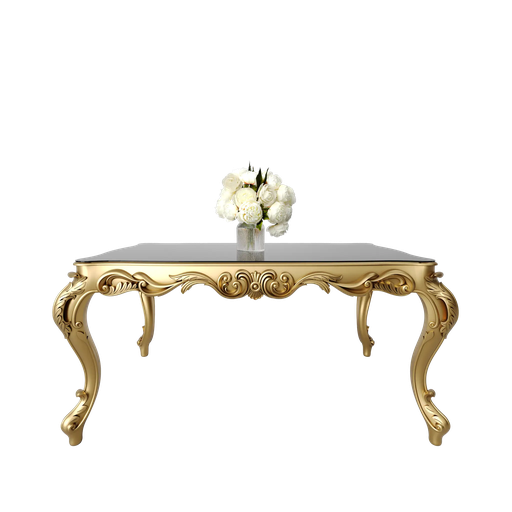 میز غذاخوری مستطیل روبینا 6 نفره صفحه شیشه چاپی 8 میل