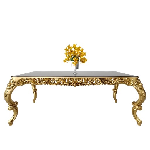 میز غذاخوری مستطیل آمور  8 نفره صفحه شیشه چاپی 8 میل