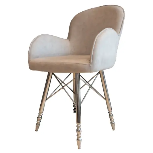 صندلی غذاخوری 740 پایه ایفلی خراطی فلزی