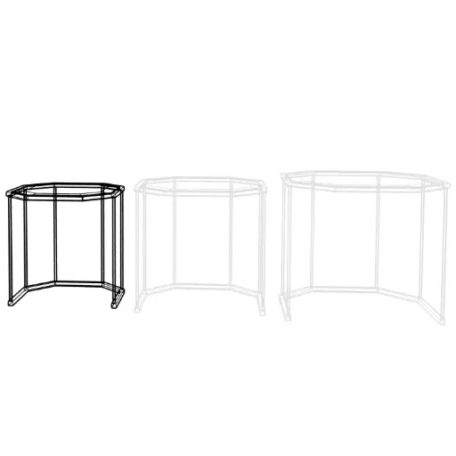 میز عسلی هشت ضلعی فلزی (کوچک 39)