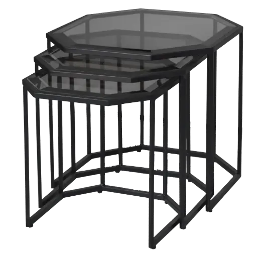 میز عسلی هشت ضلعی فلزی سه پارچه